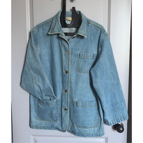 VTG Women's Liz Claiborne Jean Jacket L Light Blue #0036 - Picture 5 of 5